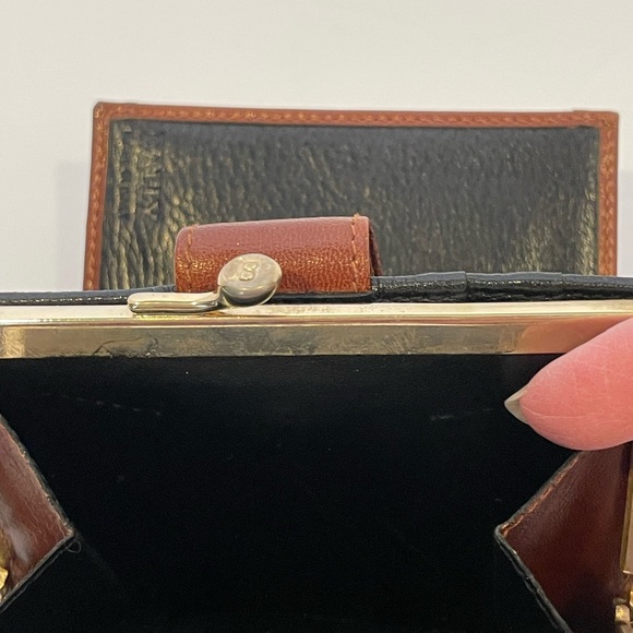 BALLY Black & Brown Leather Bifold Wallet with Coin Compartment - Picture 5 of 12